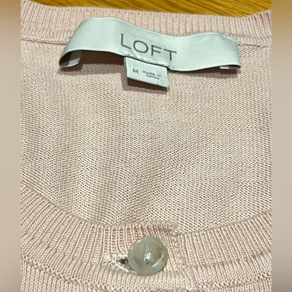 LOFT 100% Cotton cardigan, Size Medium - Picture 2 of 5